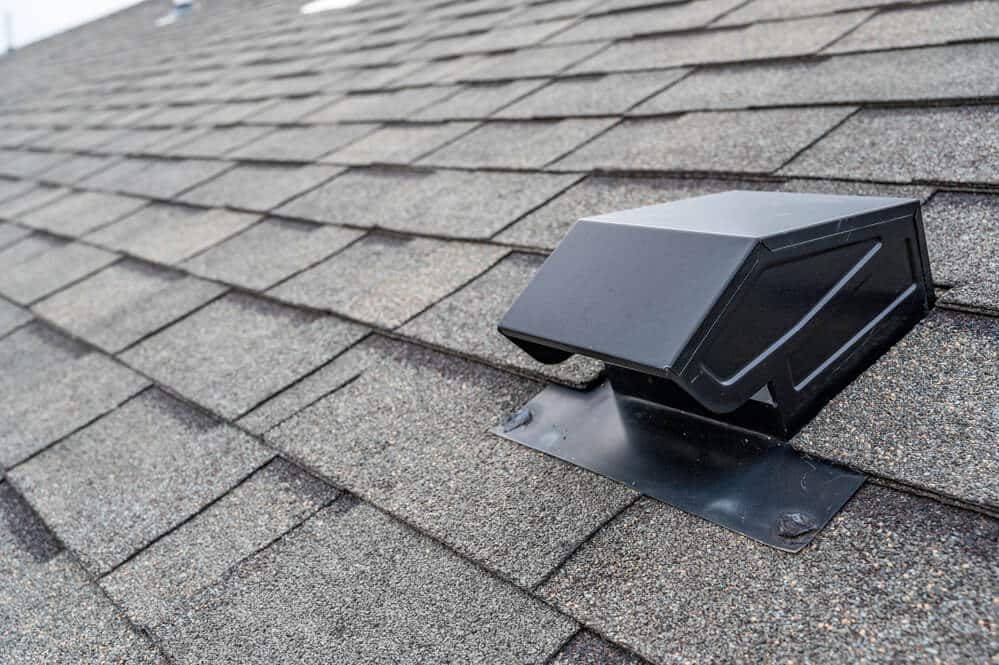 Roof ventilation unit on shingles