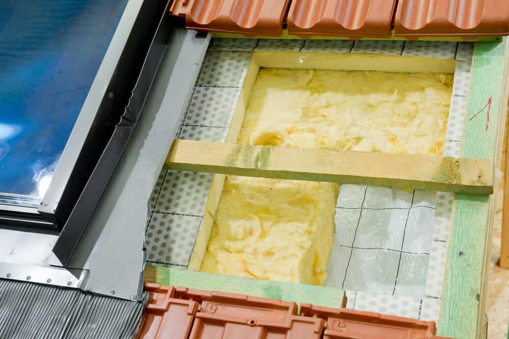 Insulation fitted between roof rafters