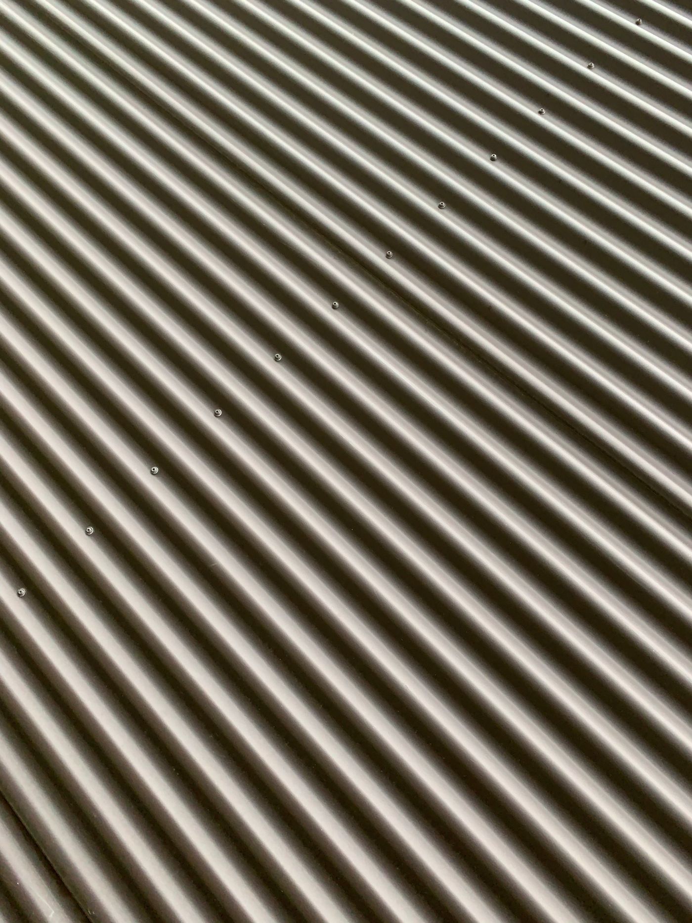 Close view of corrugated steel roofing