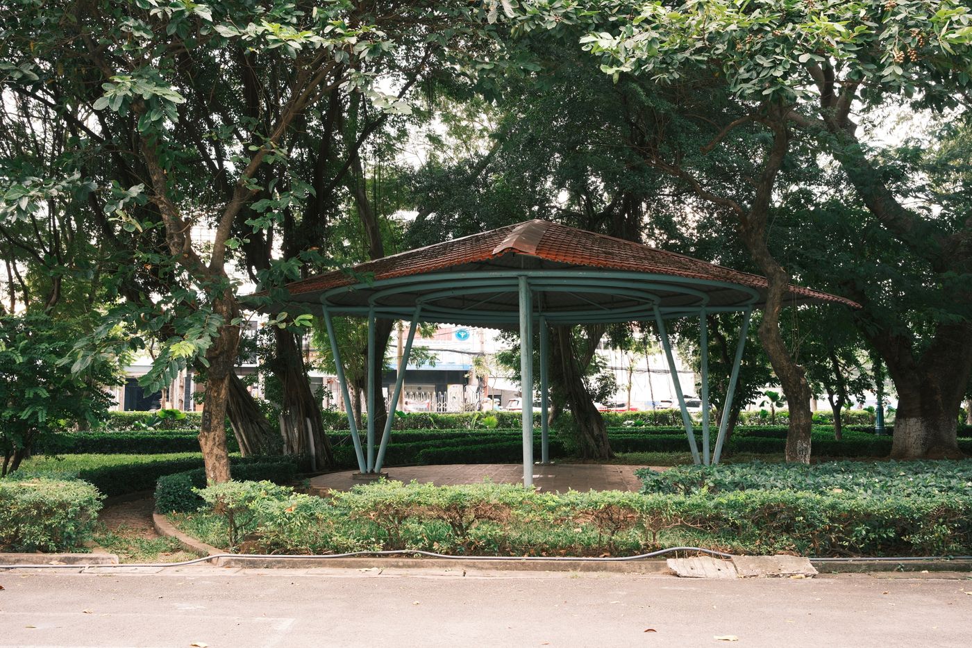 Gazebo in a green park