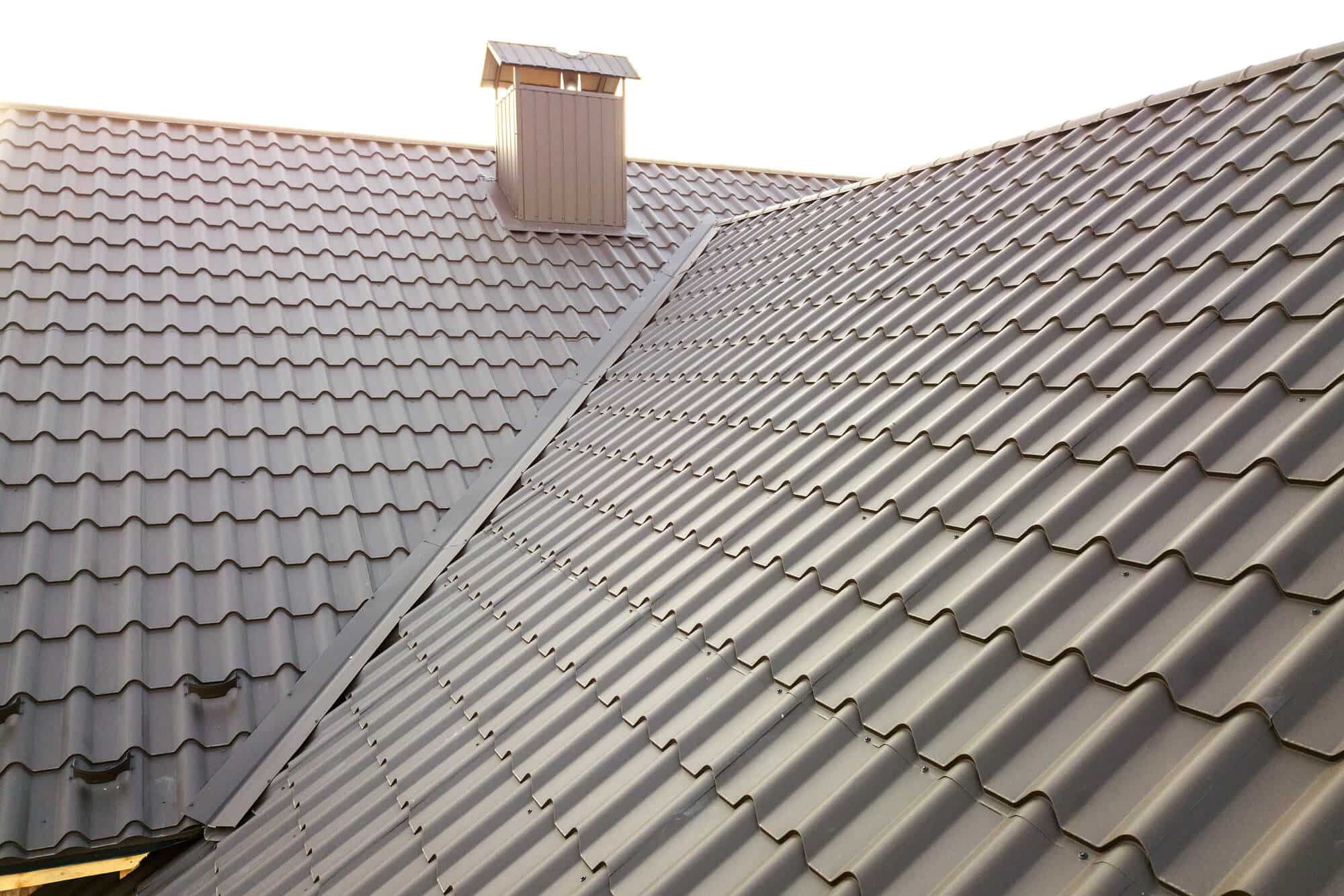 Metal roof on a house