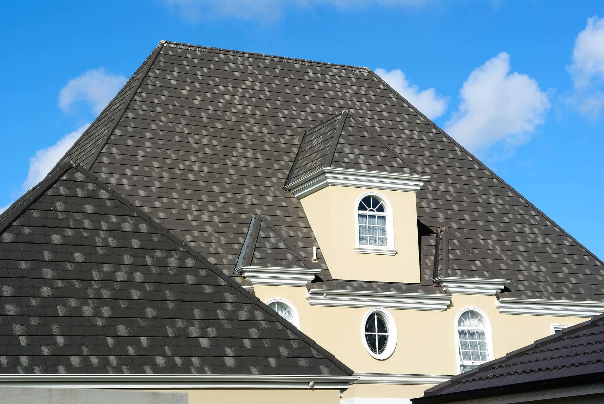 Asphalt shingle roof on a house