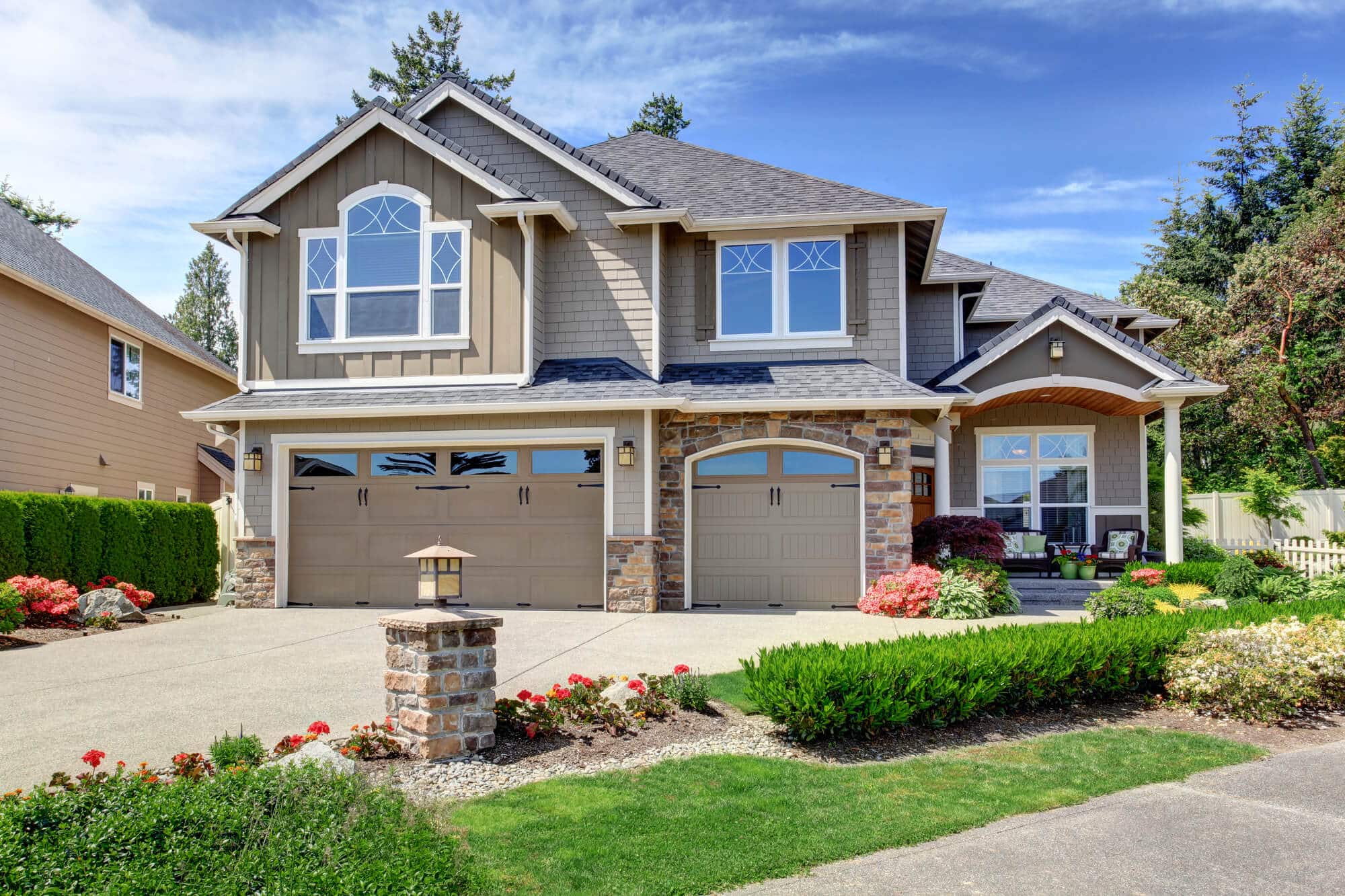 Two-story house with new siding