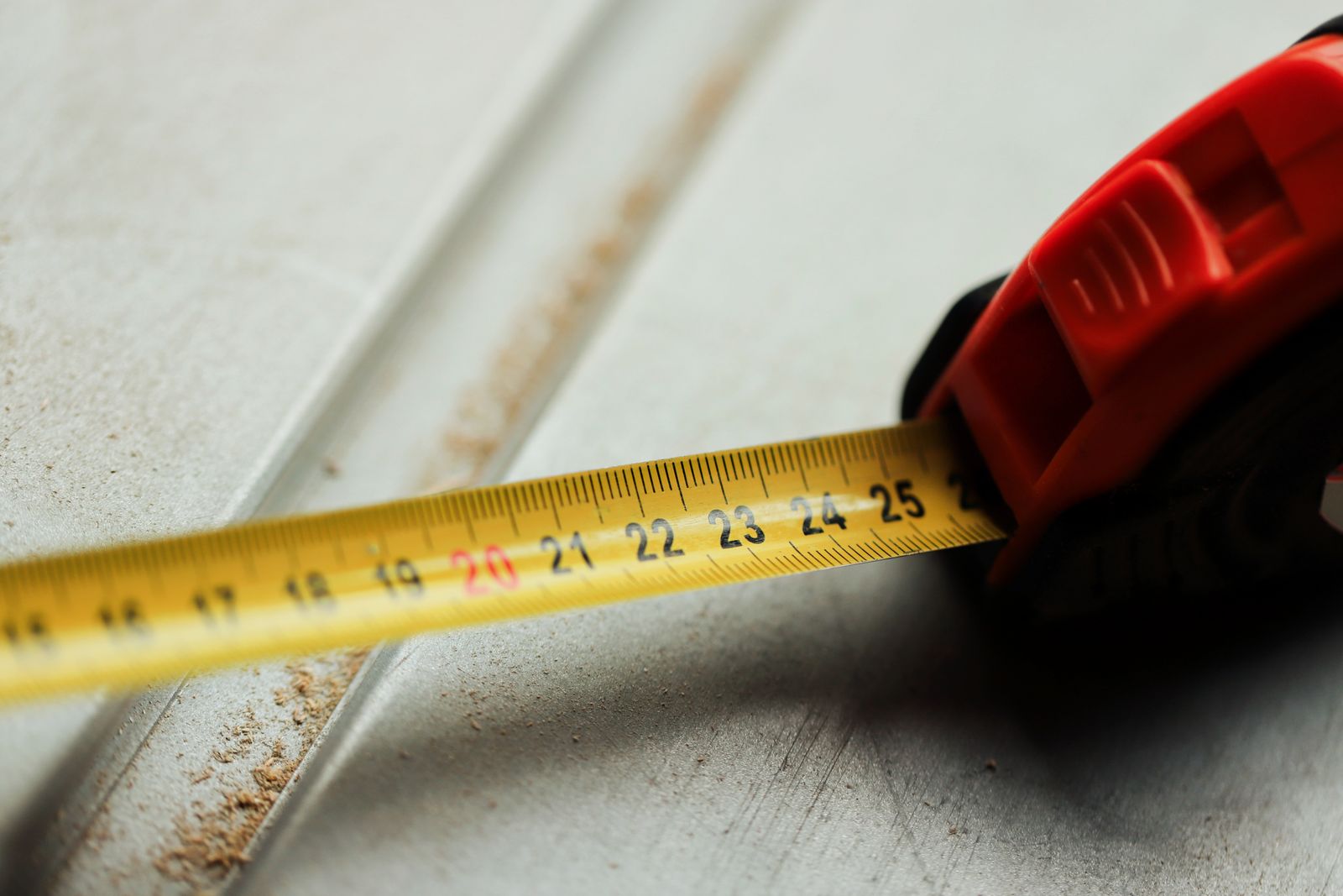 Tape measure used to calculate a roofing estimate