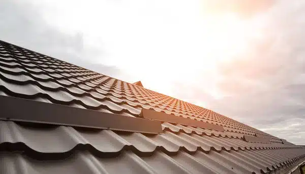 Tile roof on a house